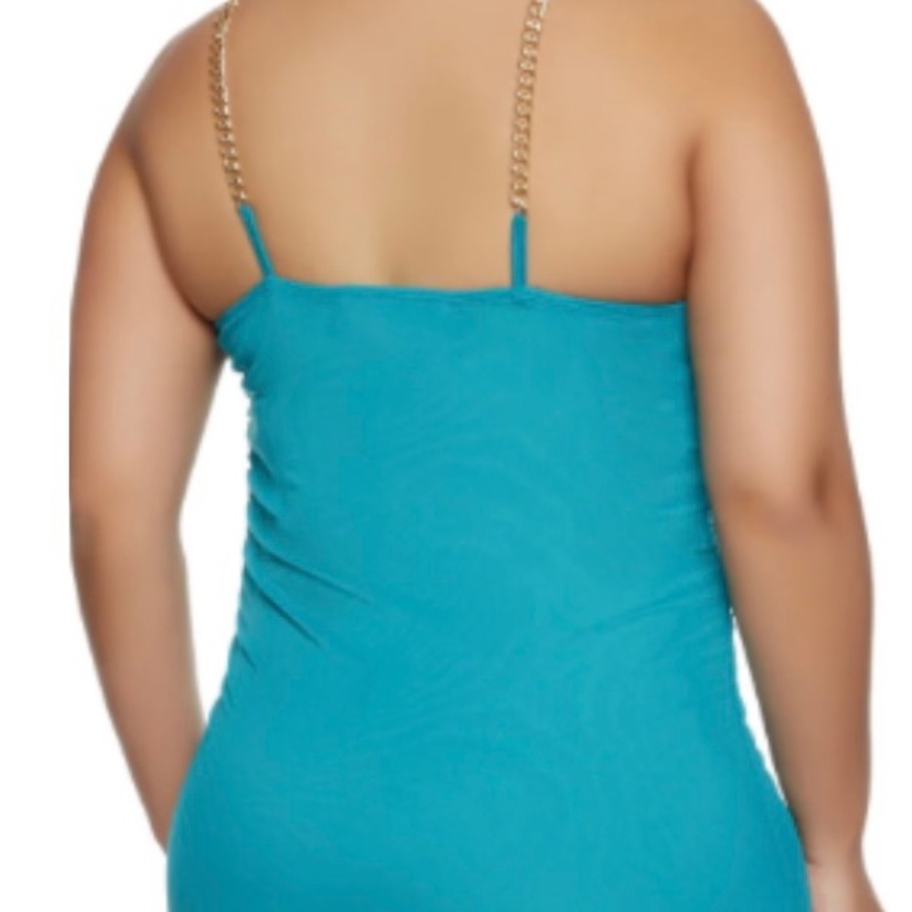 Chain Strap Ruched Midi Dress - Picture 5 of 15